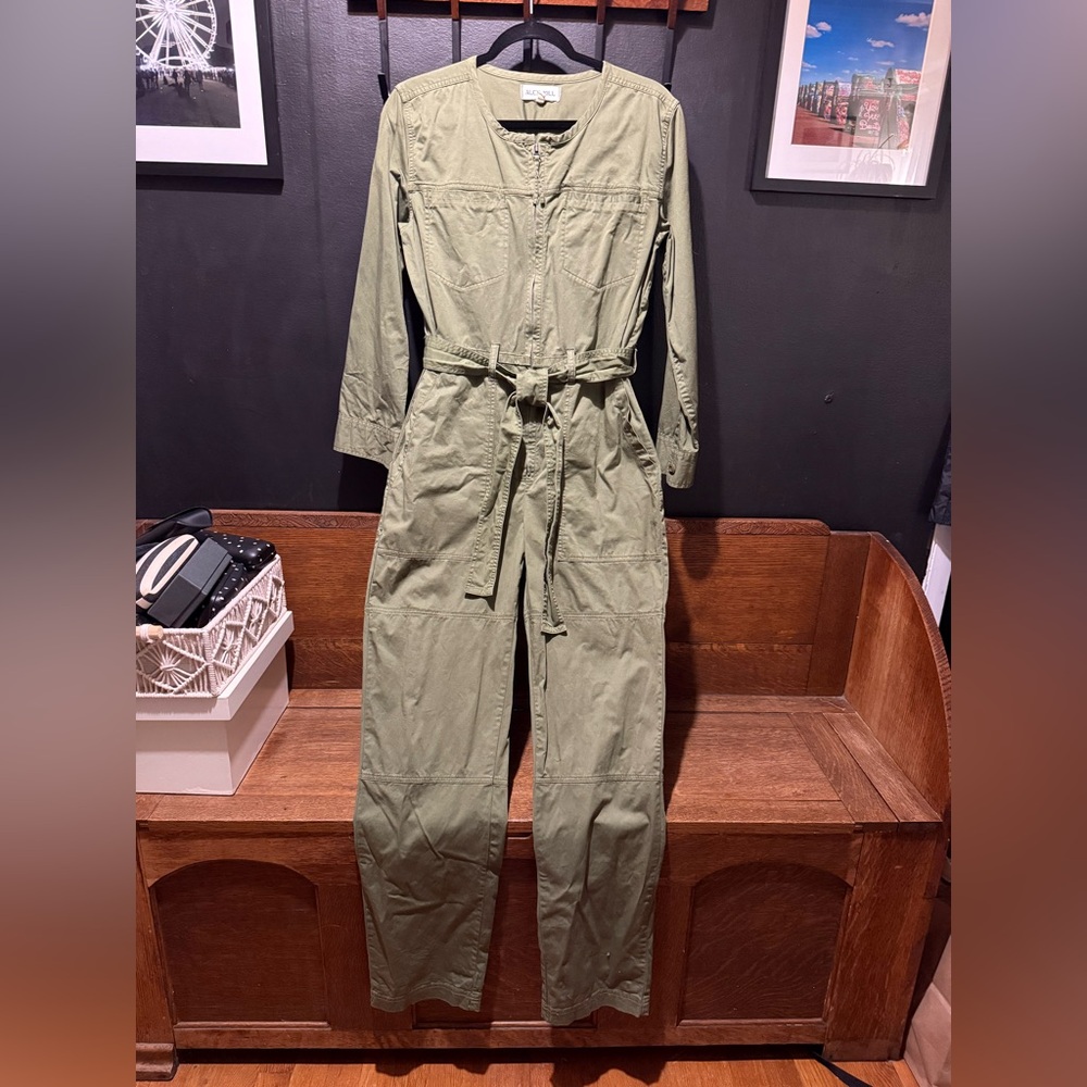 Alex Mill Sage Green Belted Jumpsuit